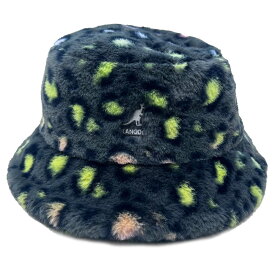 KANGOL（カンゴール） FAUX FUR BUCKET（CHACOAL LEOPARD）ファー バケットハット