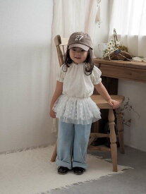 《即納》オリジナルハートチュール スカート キッズ ベビー 赤ちゃん 子供 子ども 女の子 重ね着 レイヤード 可愛い かわいい お洒落 おしゃれ 韓国 シンプル ガーリー カジュアル フリル manamama おすすめ 人気