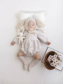 ≪お取り寄せ≫オリジナル トレリス ロンパース 赤ちゃん ベビー 新生児 服 長袖 女の子 韓国 シンプル カジュアル 可愛い かわいい お洒落 おしゃれ 姉妹 お揃い おそろい ペア プレゼント ギフト ピンク ベージュ 花柄