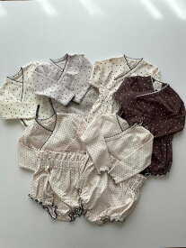 ≪お取り寄せ≫オリジナル ベビー 2点 セット 長袖 トップス ブルマ パンツ ベビー 赤ちゃん 新生児 ドット 水玉 ハート 花柄 セットアップ 上下 男の子 女の子 シンプル カジュアル ホワイト ブラウン お揃い おそろい 姉妹 ペア 可愛い かわいい おしゃれ お洒落 韓国