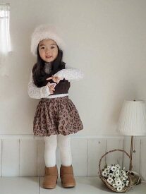 《ご予約》レオパード スカート キッズ 赤ちゃん 子供 子ども 女の子 ヒョウ柄 お洒落 おしゃれ かわいい 可愛い 韓国 人気 シンプル カジュアル トレンド 姉妹 おそろい お揃い ペア リンク コーデ ブラウン 保育園 幼稚園 秋 冬 manamama