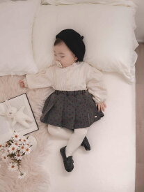 《即納》オリジナル スカート ブルマ パンツ ベビー 赤ちゃん プリーツ ハート チャコールグレー 新生児 子供 こども 女の子 シンプル 可愛い かわいい おしゃれ お洒落 カジュアル 韓国 ゴム 秋 冬 姉妹 おそろい お揃い ペア リンク コーデ 通園 保育園 服 75 85