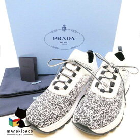 プラダ PRADA ホワイト Prax スニーカー 38 1/2 箱 未使用 アパレル 【中古】