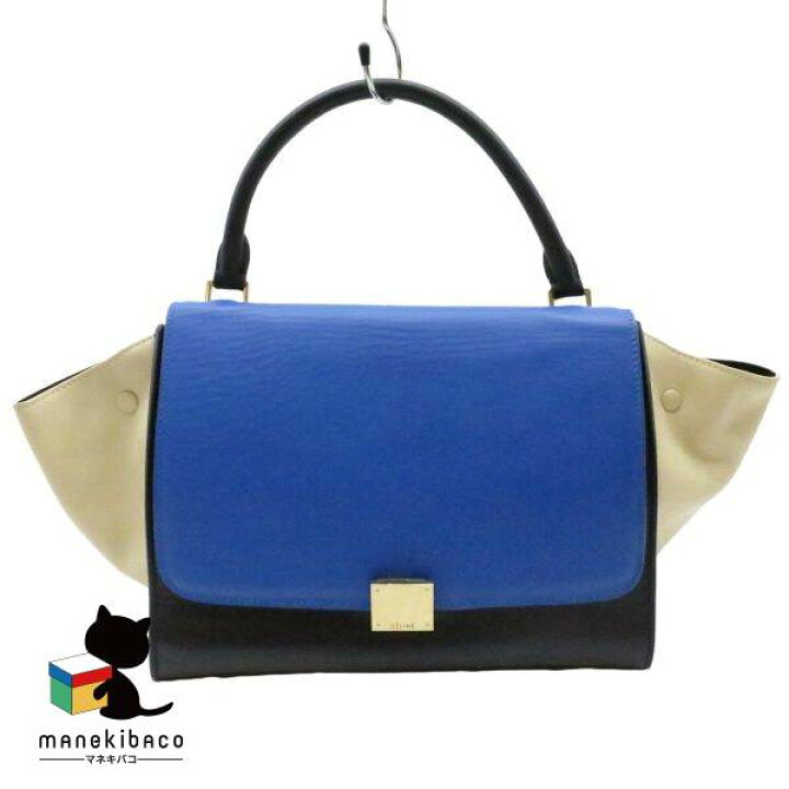 楽天市場】セリーヌ CELINE ブルー トラペーズ 青 白 黒 ショルダー 