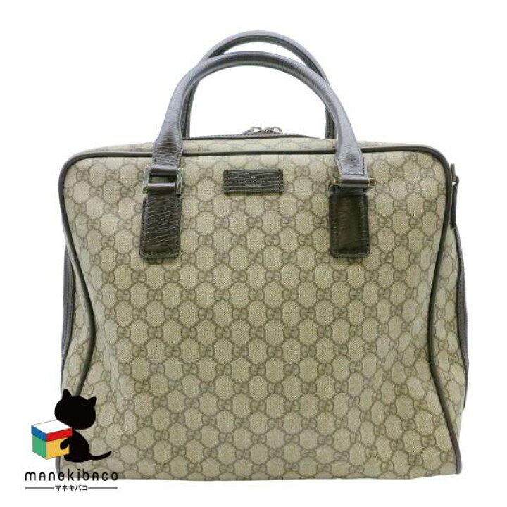 楽天市場】グッチ GUCCI ベージュ GGスプリーム ハンドバッグ ブリーフ 