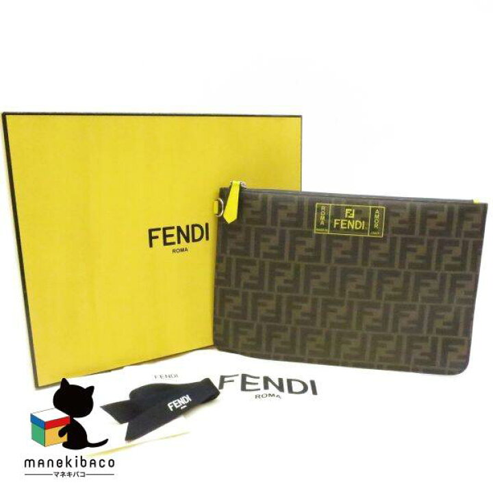 楽天市場】フェンディ FENDI ダークブラウン 新品同様 ズッカ クラッチ  