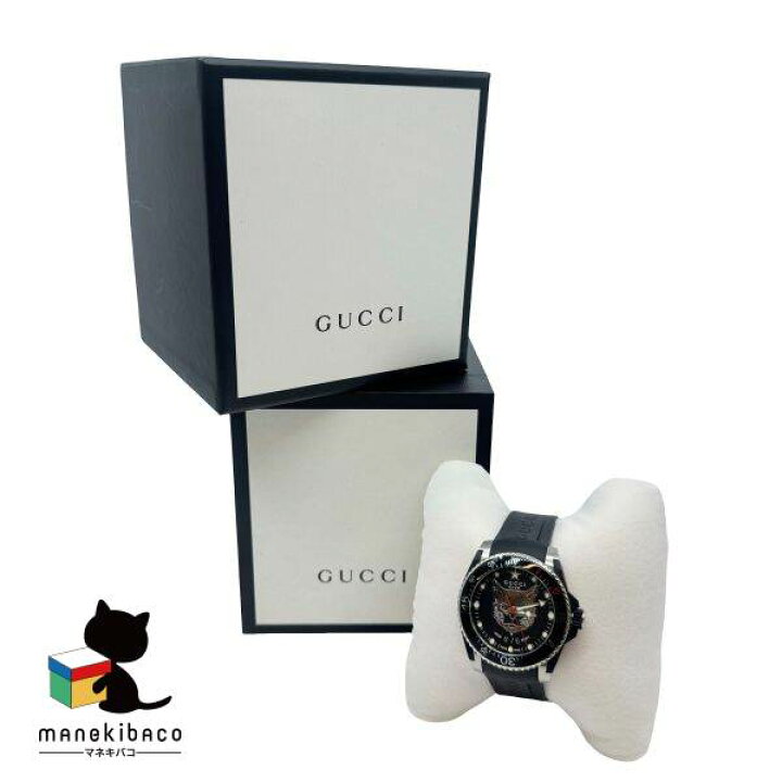 楽天市場】グッチ GUCCI ブラック 新品同様 キャットヘッド 時計 