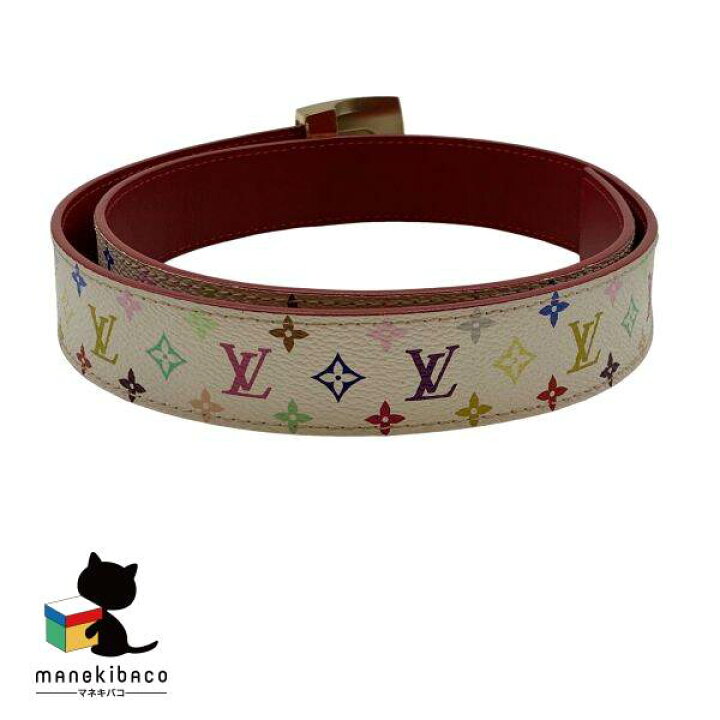 Louis Vuitton マルチカラー ベルト(白) LOUIS VUITTON》ルイヴィトン 