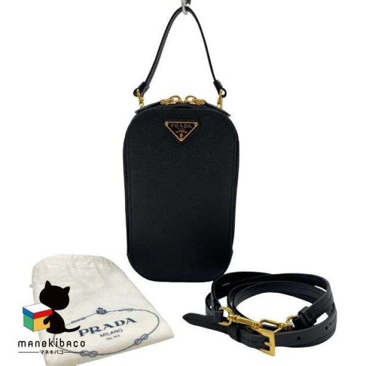 プラダ スマホポシェット プラダ PRADA 美品 サフィアーノ レザー 2way 