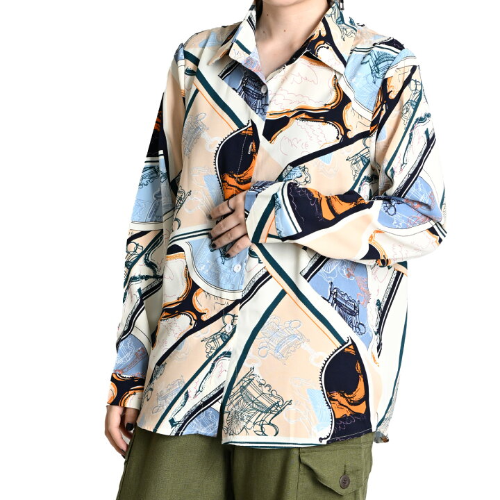 楽天市場】柄シャツ レディース 柄 総柄 秋 冬 シャツ ブラウス シャツ 
