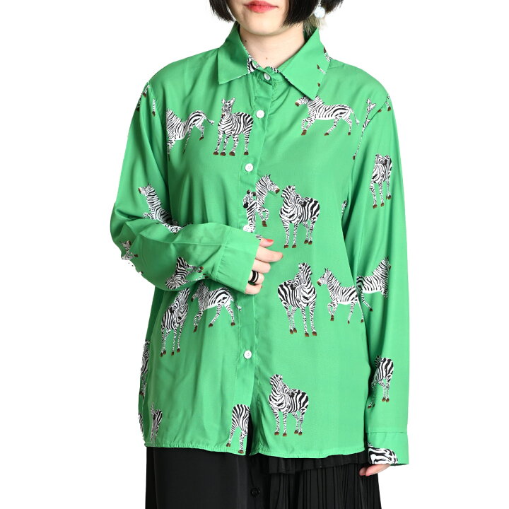 楽天市場】柄シャツ メンズ レディース シマウマ ゼブラ 柄 総柄  