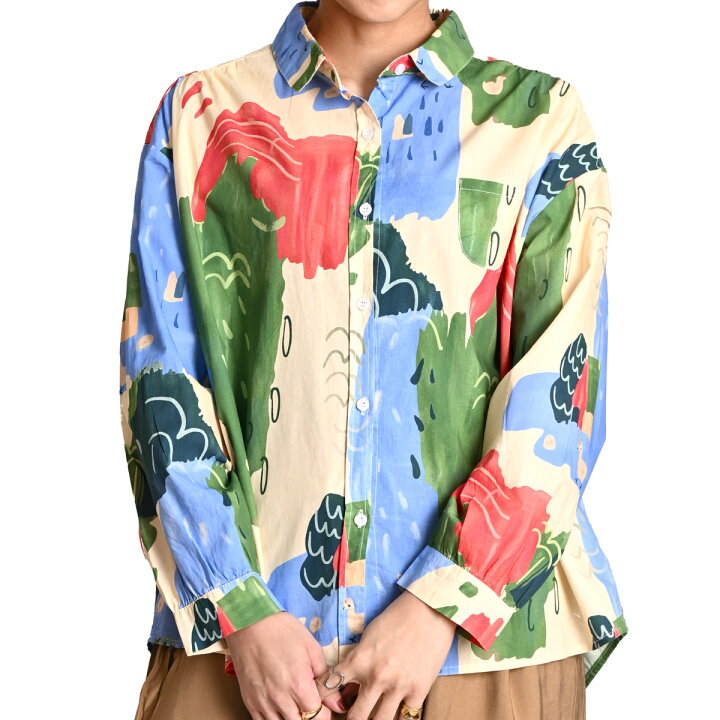楽天市場】柄シャツ レディース 長袖 柄 総柄 春 夏 シャツ ブラウス