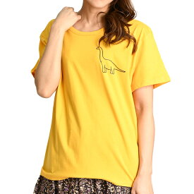 Tシャツ レディース 半袖 ワンポイント 春 夏 象 ゾウ 恐竜 プリント 無地 半袖Tシャツ プリントTシャツ ティーシャツ カットソー プルオーバー 大きいサイズ ゆったり トップス クルーネック 丸首 ホワイト ブラック 個性的 アジアン エスニック