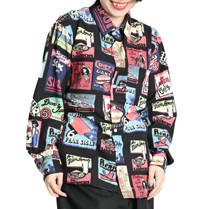 楽天市場】柄シャツ メンズ レディース 長袖 春 夏 柄 総柄 シャツ 