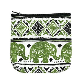 ポーチ 小物入れ ミニポーチ 収納 アクセ入れ 小さめ ミニ 象 ぞう コットン 総柄 エスニック柄 レディース メンズ おしゃれ プレゼント 春夏秋冬 春服
