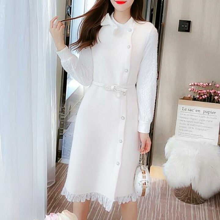 楽天市場 ニットワンピース 量産型 ガーリー 地雷系 お嬢様 韓国ファッション ゆめかわいい やみかわいい 原宿系 参戦服 オルチャン 韓国 無地 バンドカラー 秋 冬 長袖 ひざ下丈 パール リボン レース サイドボタン 異素材mix 清楚 おしゃれ 可愛い レディース ホワイト 楽天市場 ニットワンピース 量産型 ガーリー 地雷系 お嬢様 韓国ファッション ゆめかわいい やみかわいい 原宿系 参戦服 オルチャン 韓国 無地 バンドカラー 秋 冬 長袖 ひざ下丈 パール リボン レース サイドボタン 異素材mix 清楚 おしゃれ 可愛い レディース ホワイト