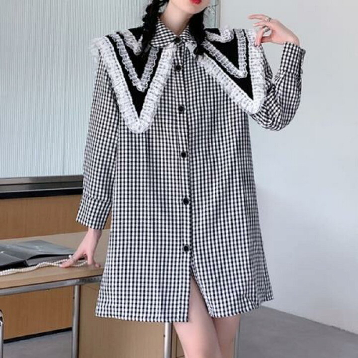 楽天市場】ワンピース ビッグ襟 ビッグカラ― 量産型 お嬢様 韓国 ゆめ 