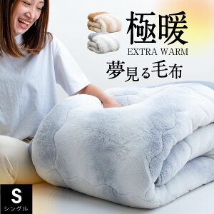 \感動のふわふわ極厚/ 西川 厚手 毛布 シングル 約2.9kg 2枚合わせ 夢見る毛布 超ハイボリューム 綿入り ブランケット あったか 掛け布団 グラデーション 北欧 オーロラ 白 肉厚毛布 ハイボ