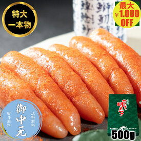 ＼マラソン期間中 最大1,000円OFF／明太子 特大 無着色 からし明太子 500g 1本もの 辛子明太子 送料無料 ご飯のお供 おかず 贈り物 お中元 お歳暮 父の日 母の日 敬老の日 お取り寄せグルメ
