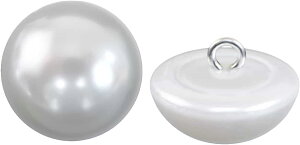 【レビューで100円クーポン】【パールボタン足つき】パール ボタン ホワイト ツヤあり 半円 10個入り【18mm】きらきらぷんぷん丸 B-019