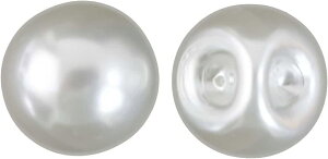 【レビューで100円クーポン】【パールボタン】パール ボタン ホワイト ツヤあり 円 10個入り【18mm】きらきらぷんぷん丸 B-022