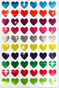 【レビューで100円クーポン】【ごほうびシール】ハート ミックス ホイル 大容量 1シート60枚×10シート入り きらきらぷんぷん丸 YS-003