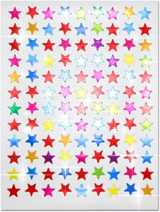 【レビューで100円クーポン】ごほうびシール 星 ミックス 1シート108枚×10シート入り シールサイズ 8×8mm きらきらぷんぷん丸 YS-019