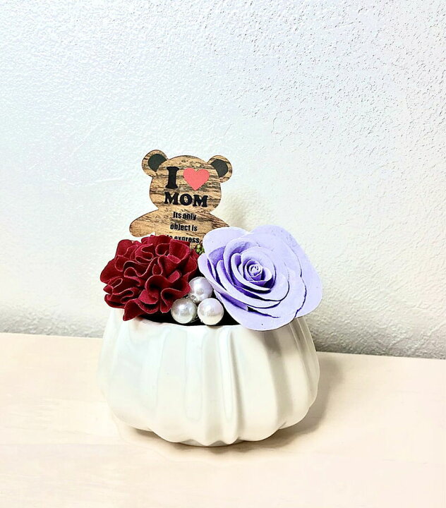 楽天市場】クレイフラワー ギフト カーネーションアレンジ 赤 ピンク 