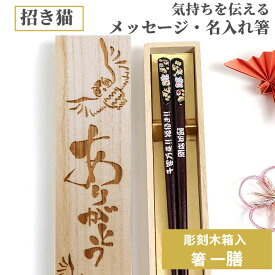 【スーパーSALE10％OFF！】 父の日 天宝黄金 招き猫 一膳 お祝い 木箱入り 祝い 母 お箸 黒 誕生日 名前入り 開業 プレゼント 彫刻 還暦 名前 名入れ ネーム 縁起 女性 刻印 送料無料 米寿 赤 贈り物 古希 父 男性 喜寿 メッセージ 箸 60代