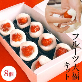 フルーツ大福キット 8個 送料無料 敬老の日 プレゼント ギフト 内祝い お菓子 スイーツ 出産祝い 出産内祝い 結婚祝い 和菓子 大福 いちご大福 フルーツ大福 餅 ギフト 東京 誕生日 お返し 和菓子 無添加
