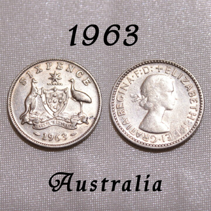 楽天市場】最終発行年 1963年 6ペンス 銀貨 エリザベス2世女王 前進 