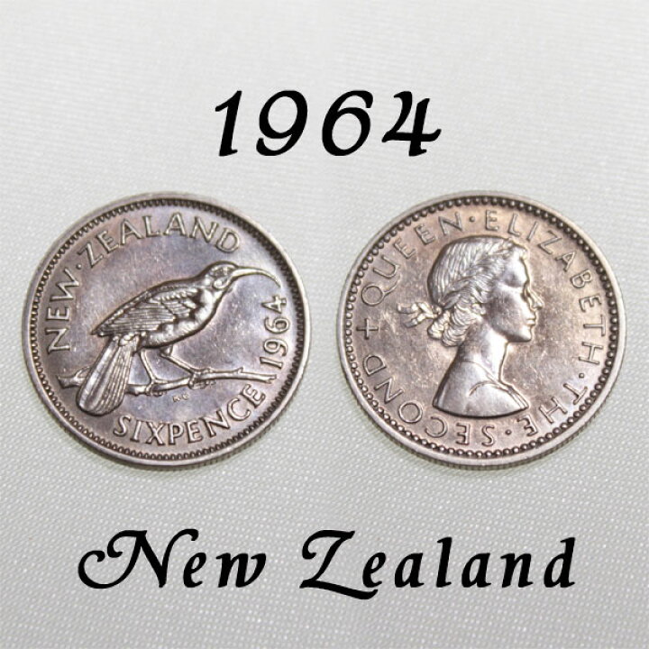 楽天市場】1964年 NZ ニュージーランド 6ペンス コイン 絶滅種 ホオ 