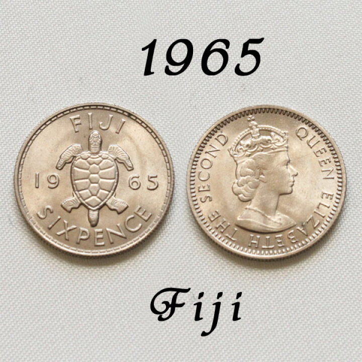 楽天市場】【美品】 Fiji フィジー 1965年 幸福の6ペンス コイン 