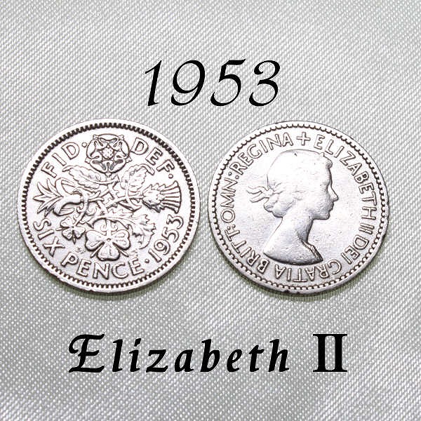 楽天市場】1953年 エリザベス2世初年発行 白銅貨 イギリス ハッピー