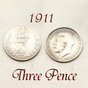 CMX@3yXRC 1911N W[W5 @.925 X^[O Vo[  X[yX threepence
