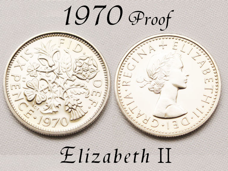 楽天市場】1970年 最終発行年 記念貨 イギリス 幸福の6ペンス コイン ...