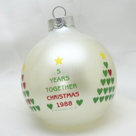 【 X'mas Boll 】 5周年記念 ハート のツリー 1988年 ガラス オーナメント クリスマス ボール ホールマーク Hallmark ヴィンテージ コレクション プレゼント ギフト クリスマス ヴィンテージ 雑貨 アメリカ 【中古】