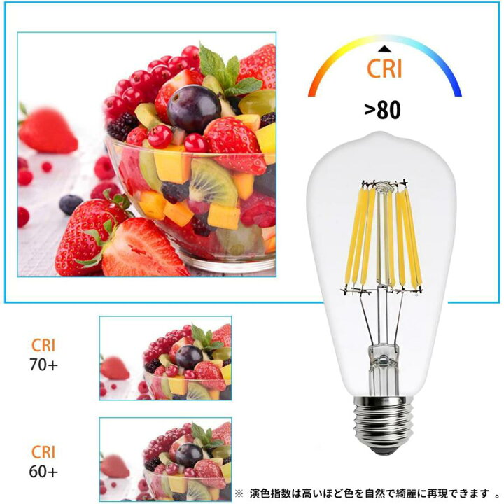楽天市場】LED電球 60W形 E26口金 エジソン電球E26 T64 LED