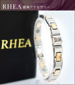 RHEA【 ピンクゴールドシルバー レディース 】正規保証 　健康ブレスレット