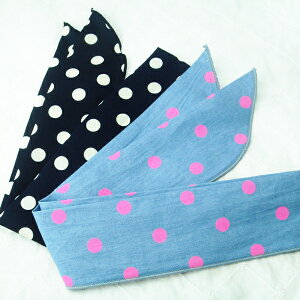 【ハッピーバッグ対象商品】ワイドタイプのワイヤー入りドット柄カチューシャ幅広 ヘアアクセサリー ヘアーアクセ ヘアバンド スカーフ 水玉 青 ブルー ネイビー s18