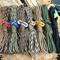 ガイロープ 4mm 長さ4m 1本 耐荷重250kg パラコード 黒 7芯 ストラップ 自在金具 ラインロックテントロー…