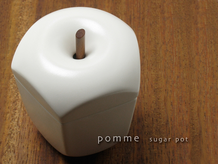 かわいいキッチンアイテム リンゴの形をしたシュガーポット ttyokzk ceramic design pomme sugar 定番キャンバス 塩 調味料入れ シュガーポット 迅速な対応で商品をお届け致します キッチン ハーブ pot
