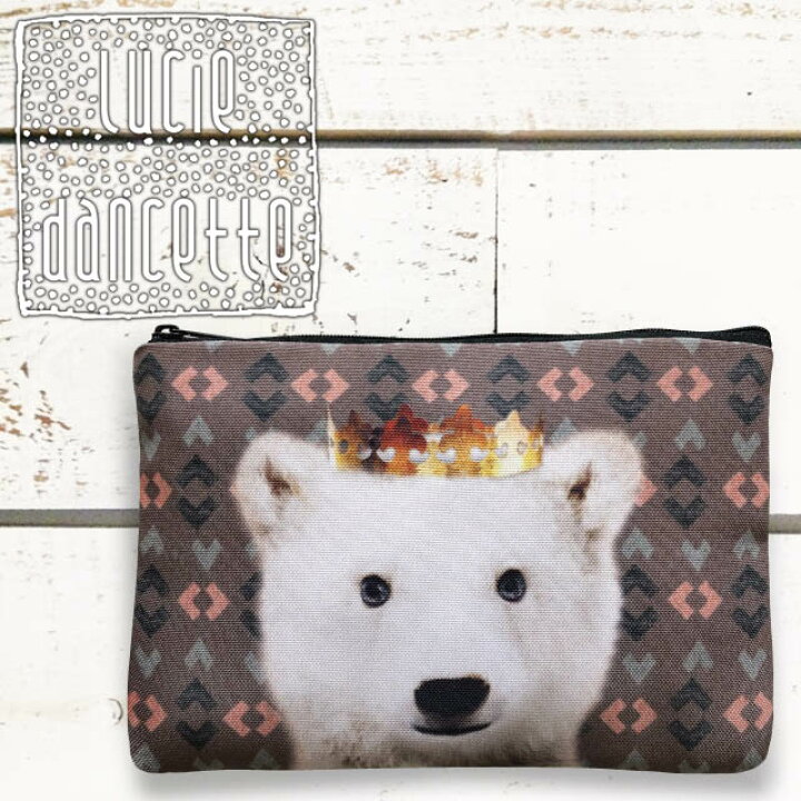 楽天市場 メール便 かわいい シロクマ ポーチ 白くま 好き 女子 可愛い プレゼント レディース 小物入れ コスメ トラベル フラット ミニ ポーチ 雑貨 ブランド リュシーダンセット Lucie Dancette しろくま 白熊 グッズ 送料お得 ネコポス ｍｅｓｓｅ