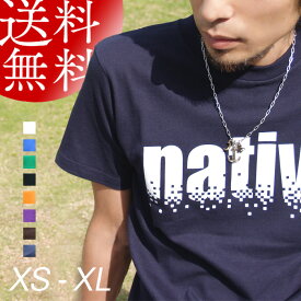 【楽天スーパーSALE39％OFF】ロゴ メッセージ Tシャツ 限定 オリジナル メンズ レディース 半袖 ファッション トップス 綿 おもしろ アメカジ キレイ目 カジュアル デザイン 通販 白 黒 青 ペアルック おしゃれ シンプル プリント 男女兼用 サイズ native 服 春 夏 送料無料