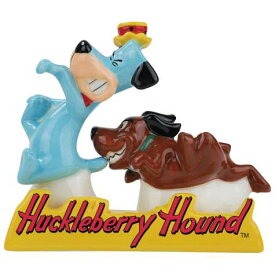 △【珍犬ハックル Huckleberry Hound】 ソルト＆ペッパー 陶器製 『ハックル＆ドッグ』 WESTLAND・ウェストランド社・塩コショウ入れ・アメキャラ・アメコミ・アメリカン雑貨・アメリカ雑貨・アメ雑・食器