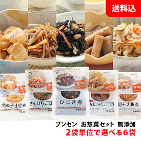 送料無料 【メール便】 ブンセン お惣菜セット 無添加 2袋単位で選べる6袋 おかず おつまみセット