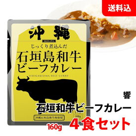 送料無料 メール便 沖縄石垣牛 ビーフカレー 4食セット (160g×4) ご当地 レトルトカレー 中辛 常温 パウチ (株) 響