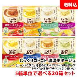 送料無料 ポッカサッポロ じっくりコトコト 濃厚ポタージュ 20箱 (60食分) 5箱単位で選べる スープ セット pokka