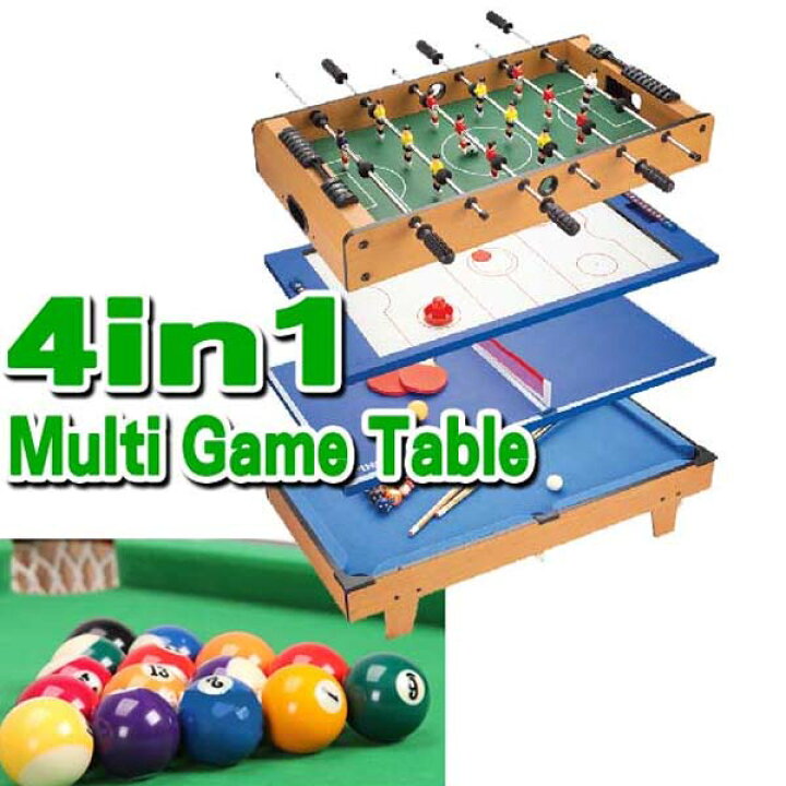 楽天市場 4種類のゲームテーブル マルチゲーム ビリヤード テーブルホッケー テーブルサッカー 卓球 チェス シャッフルボード ボーリング バックギャモン Ko000 セレクトグッズ ミラージュ