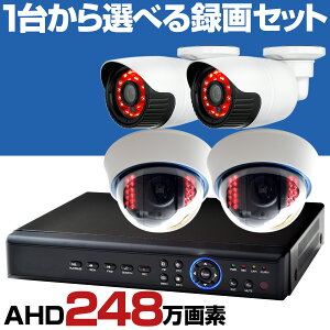 防犯カメラ 高画質 200万画素 248万画素 屋外 有線 家庭用 AHD 防犯カメラセット 録画機 レコーダー ハードディスク HDD 録画 録音 動体検知 駐車場 遠隔監視 スマホ マイク 簡単 設置 小型 防水